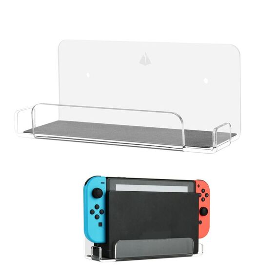 Game Consolle a parete Staffa per console per console di gioco Accessori per stoccaggio per Nintendo Switch (trasparente)