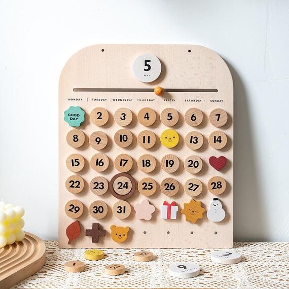 Bambini sala perpetuo in legno calendario baby cognitivo desktop pendente desktop, specifiche: faggio GB