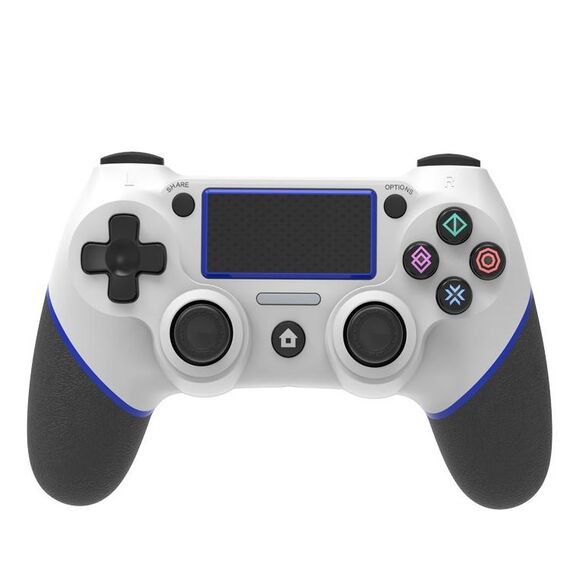 Gamepad gommato Bluetooth wireless per PS4 (Bianco Blu)