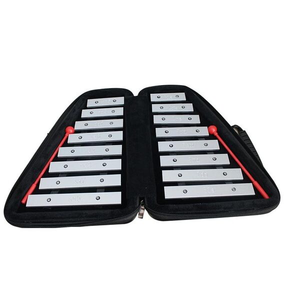 JZ-35 16-Tone Double Row Carillon Orff Strumento percussioni, Colore: argento