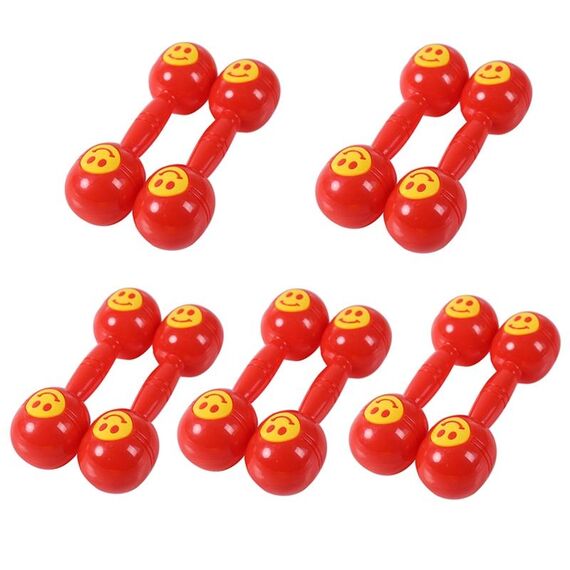 10 PCS Kindergarten Bambini Mattina esercizio in plastica sonaglio (rosso)