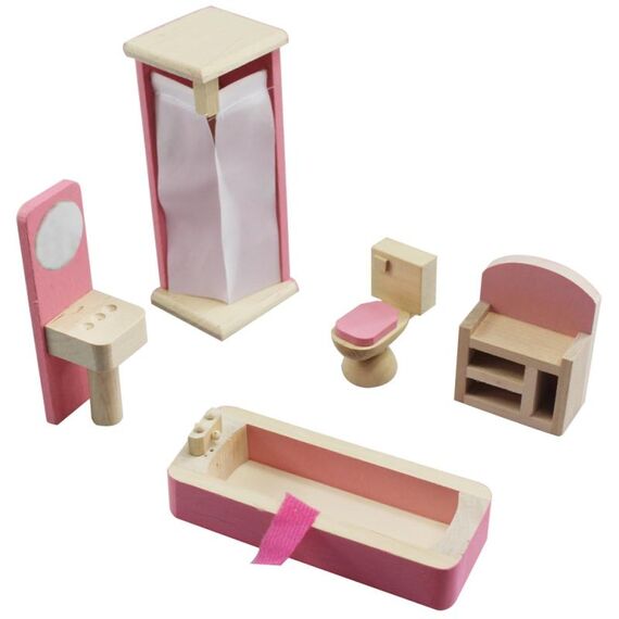 Pretend Play Mini Simulation Children Bambini Piccoli mobili Doll House Toy (Bagno)