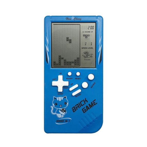 Console di gioco portatile dei bambini retrò del grande schermo (blu)