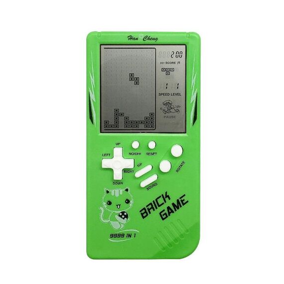 Console del gioco portatile dei bambini retro del grande schermo (verde)