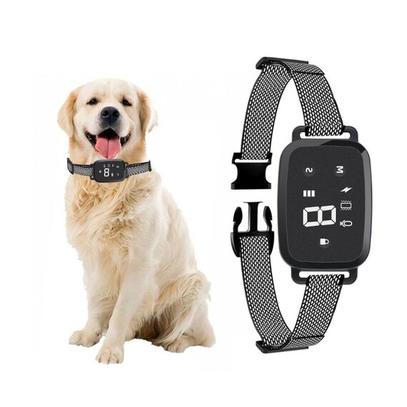 Collare elettrico automatico intelligente touch display digitale ricaricabile addestratore di cani impermeabile Stop Barker
