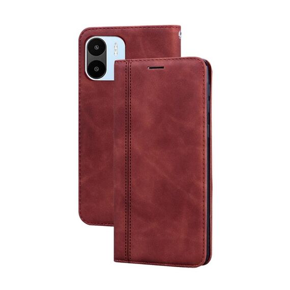 Per Xiaomi Redmi A1/A2 Custodia per telefono in PU con vibrazione orizzontale magnetica aziendale smerigliata (marrone)