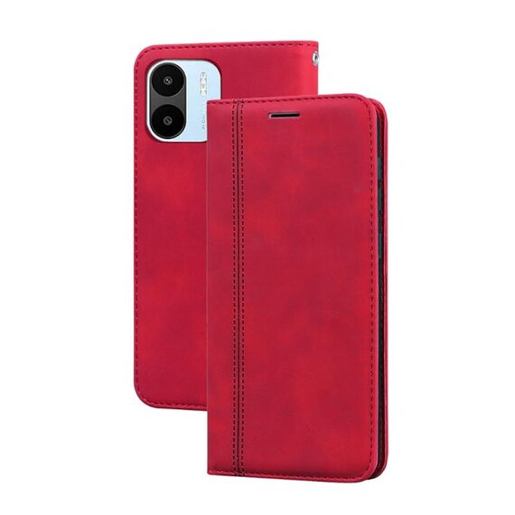 Per Xiaomi Redmi A1/A2 Custodia per telefono in PU con vibrazione orizzontale magnetica aziendale smerigliata (rosso)