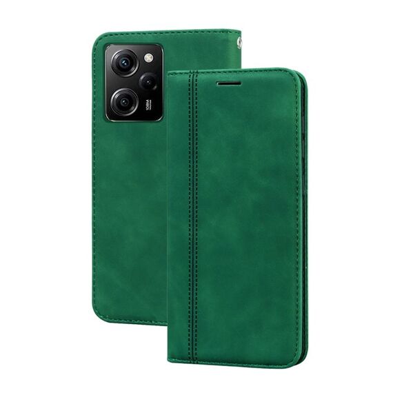 Per Xiaomi Redmi Note 12 Pro Speed/Poco X5 Pro 5G Custodia per telefono in PU con vibrazione orizzontale magnetica satinata (verde)