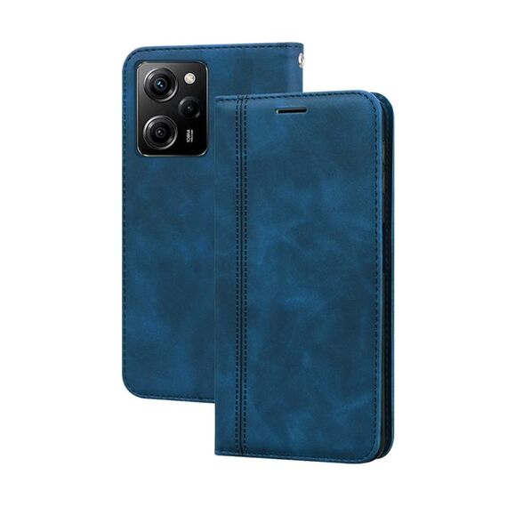 Per Xiaomi Redmi Note 12 Pro Speed/Poco X5 Pro 5G Custodia per telefono in PU con vibrazione orizzontale magnetica satinata (blu)