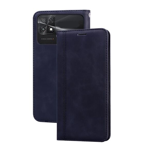 Per Xiaomi Poco C40 Custodia per telefono in PU con vibrazione orizzontale magnetica aziendale smerigliata (nero)