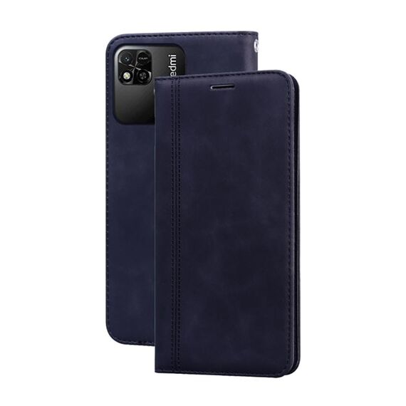 Per Xiaomi Redmi 10A 4G Custodia per telefono in PU con vibrazione orizzontale magnetica aziendale smerigliata (nero)