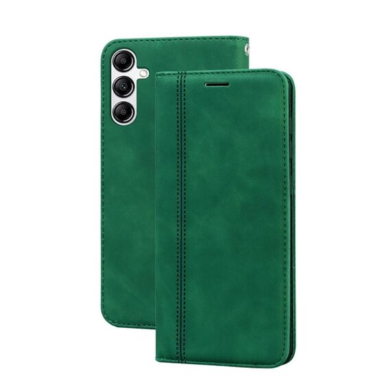 Per Samsung Galaxy A24 4G Custodia per telefono in PU con vibrazione orizzontale magnetica aziendale smerigliata (verde)
