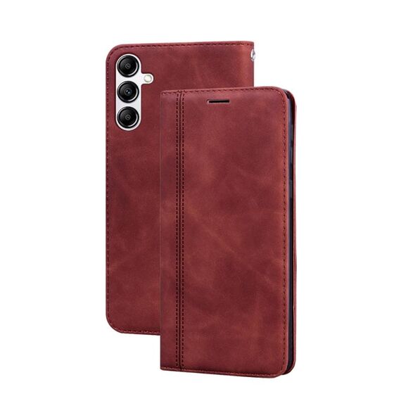Per Samsung Galaxy A14 4G / 5G Custodia per telefono in PU con vibrazione orizzontale magnetica aziendale smerigliata (marrone)