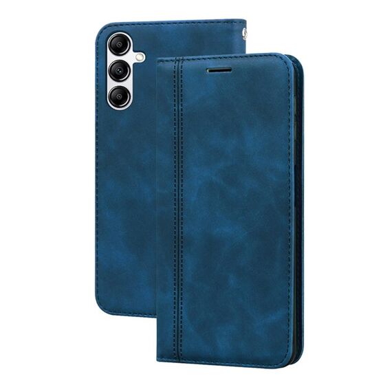 Per Samsung Galaxy A14 4G / 5G Custodia per telefono in PU con vibrazione orizzontale magnetica aziendale smerigliata (blu)