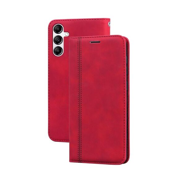 Per Samsung Galaxy A34 5G Custodia per telefono in PU con vibrazione orizzontale magnetica aziendale smerigliata (rosso)