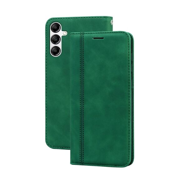 Per Samsung Galaxy A34 5G Custodia per telefono in PU con vibrazione orizzontale magnetica aziendale smerigliata (verde)