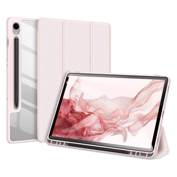 Custodia per tablet in pelle antiscivolo per Samsung Galaxy Tab S9 DUX DUCIS TOBY Series con funzione Sleep / Wake-up (rosa)