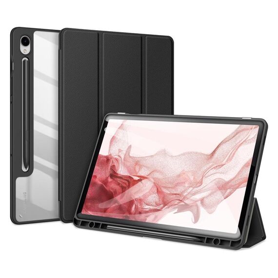 Custodia per tablet in pelle antiscivolo per Samsung Galaxy Tab S9 DUX DUCIS TOBY Series con funzione Sleep / Wake-up (nero)