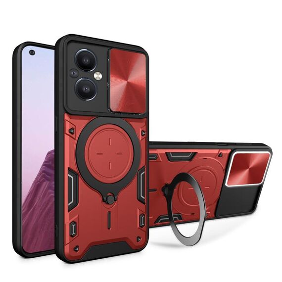 Per OnePlus Nord N20 5G CD Texture Custodia per telefono con supporto magnetico per camshield scorrevole (rosso)