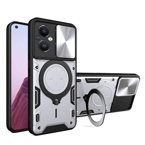 Per OnePlus Nord N20 5G CD Texture Custodia per telefono con supporto magnetico per camshield scorrevole (argento)