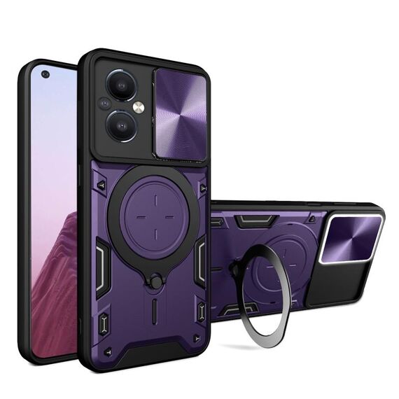 Per OnePlus Nord N20 5G CD Texture Custodia per telefono con supporto magnetico per camshield scorrevole (viola)