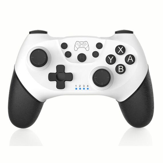 VIBRAZIONE Gamepad Bluetooth wireless somatosensoriale a 6 assi per interruttore (bianco nero)