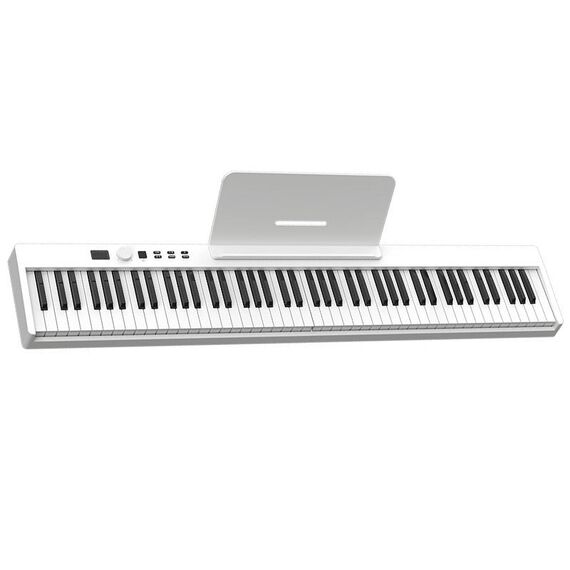 Piano elettrico a piegatura intelligente portatile a 88 tasti, spina UE (PJ88C White)