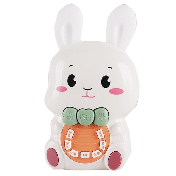 Bambini che cantano puzzle coniglio luminoso Early Education Learning Machine (White)