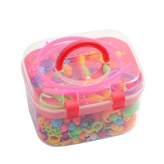 Circa 550 pezzi/perle box per bambini Educational Toys fatti fatti a mano (rosso in scatola)