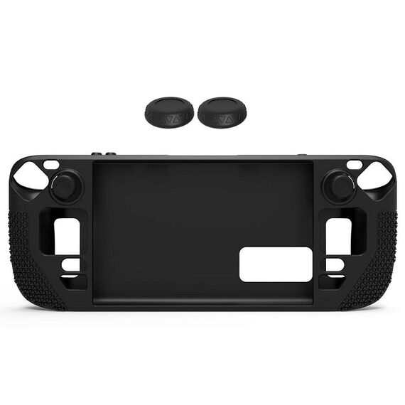 Cover in silicone all-inclusive con tappo a bottone per Steam Deck (nero)