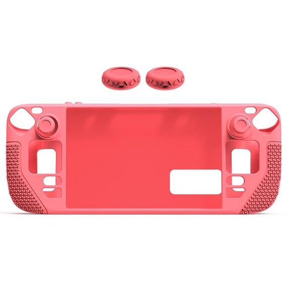 Cover in silicone all-inclusive con tappo a bottone per Steam Deck (rosa)