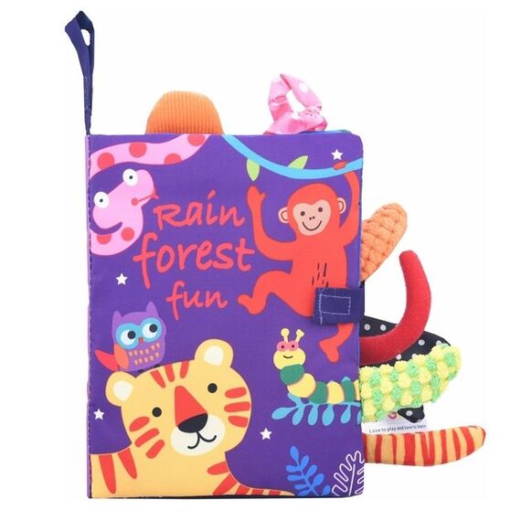 Libro di stoffa della coda Libro di stoffa 3D per la prima educazione dei bambini (foresta pluviale tropicale)