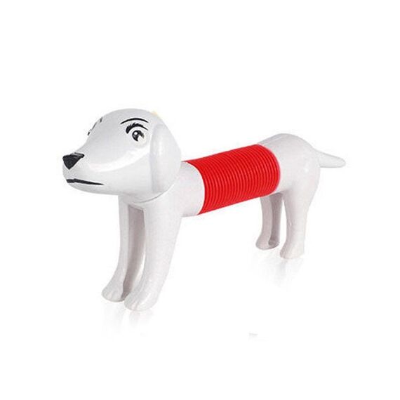 Giocattolo del tubo telescopico di decompressione del puzzle del cane retrattile 5 pezzi (bianco)