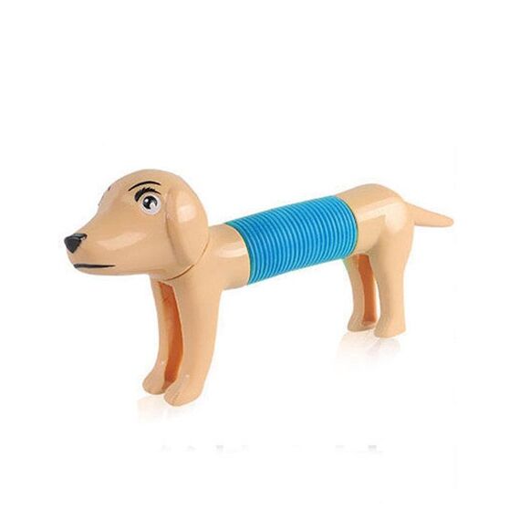 Giocattolo del tubo telescopico di decompressione del puzzle del cane retrattile 5 pezzi (cachi chiaro)