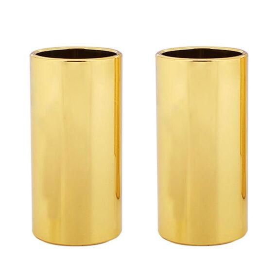 2 pezzi in acciaio inox tubo di scorrimento per chitarra Folk Slide Block, dimensioni: 51 mm (oro)