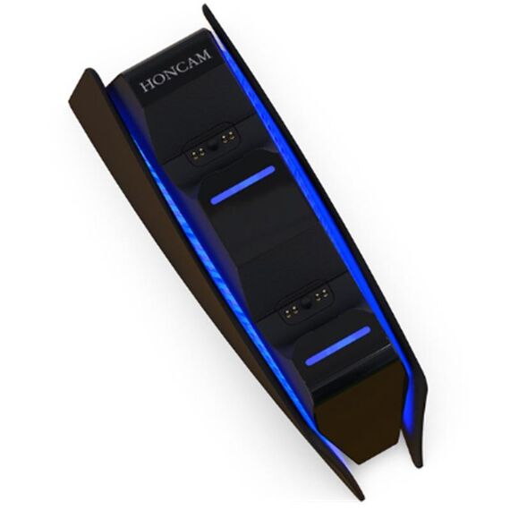 HONCAM Per PS5 Caricabatterie Gamepad Caricatore Dual Dock (Nero)