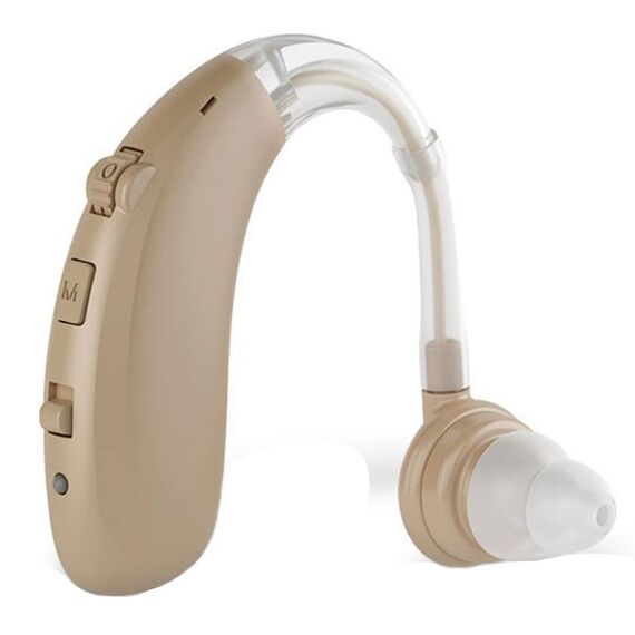 Ricarica USB Gancio per l'orecchio Riduzione del rumore Amplificatore audio per apparecchi acustici (colore della pelle)
