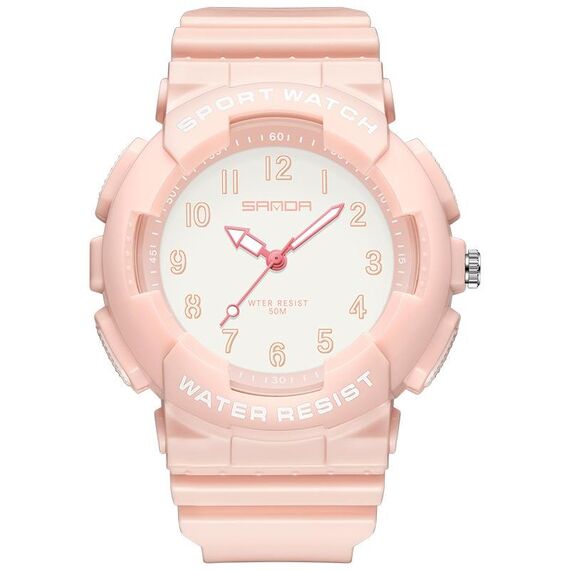 SANDA Small Fresh Digital All-match Impermeabile Luminoso Orologio da studente (rosa ciliegia)