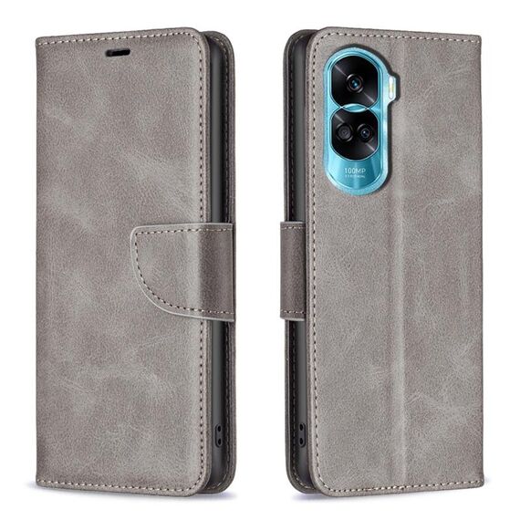 Per Honor 90 Lite/X50i Custodia in pelle di agnello con texture in puro colore Flip (grigio)