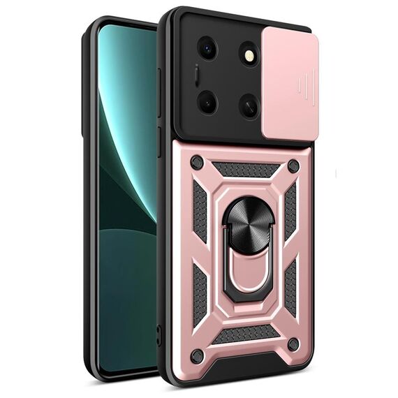 Per Infinix Note 30i Custodia scorrevole per fotocamera Design TPU + Custodia per PC (Oro rosa)