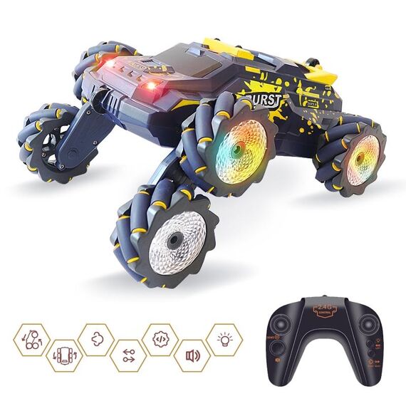 MoFun JC03P 2.4G Telecomando Stunt Car a sei ruote, Specifiche: RC singolo (giallo)