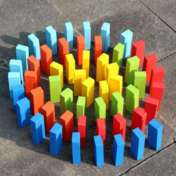 54 pezzi colorati impilati bambini alti Menochi giocattolo gioco da tavolo
