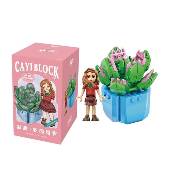 13006 CAYI Giocattolo per blocchi da costruzione con piccole particelle di piante in vaso succulente