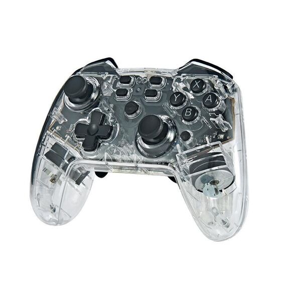 Per Switch Pro Wireless Bluetooth Gamepad con funzione di attivazione della luce a LED (trasparente)