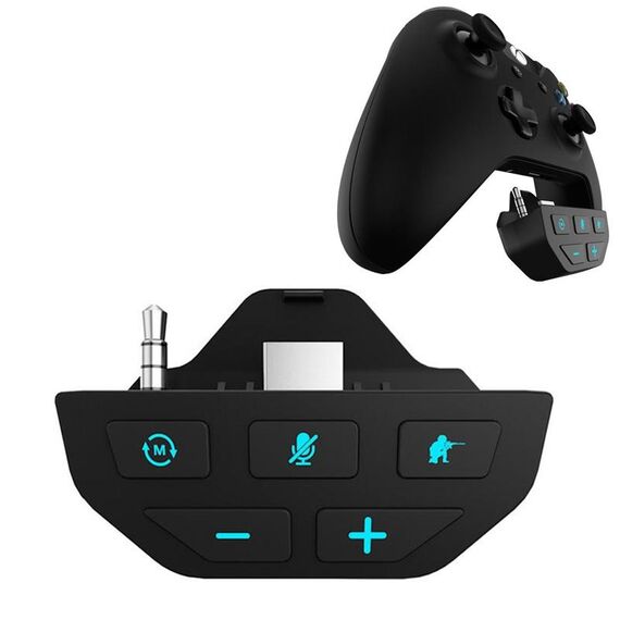 Per Microsoft Xbox One S / X / Elite HS-XO193A Gamepad Sound Enhancer Adattatore per cuffie convertitore da 3,5 mm (nero)