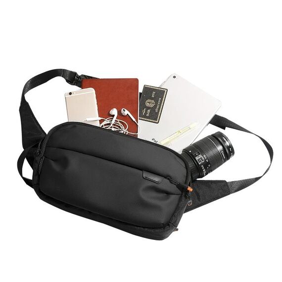 Per Nintendo Switch MAHOO 10268 Borsa a tracolla Borsa a tracolla impermeabile multifunzionale (nera)
