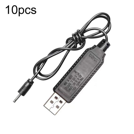 10pcs 3.7V IC Protezione del circuito Batteria al litio USB Cavo di ricarica a testa dritta, modello: 2.0mm