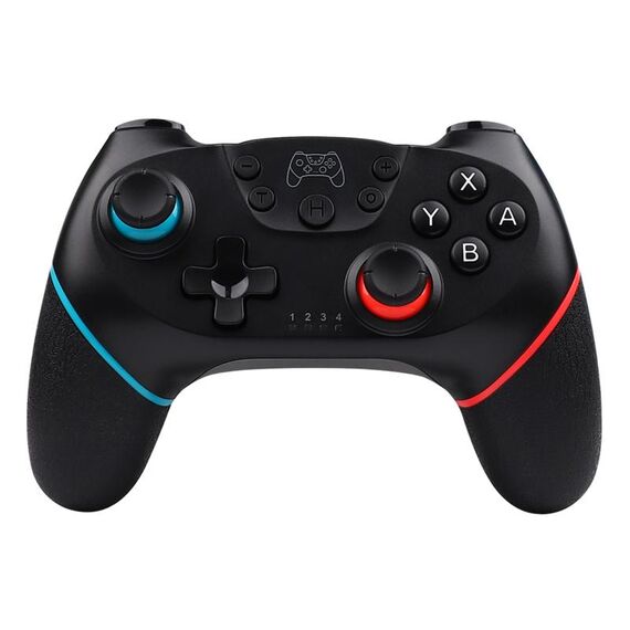 Per Nintendo Switch Pro Maniglia Bluetooth wireless con programmazione macro e risveglio somatosensoriale (nero blu rosso)