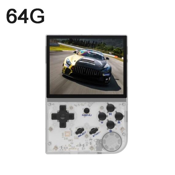 ANBERNIC RG35XX Console di gioco portatile retrò da 3,5 pollici Lettore di giochi open source 64G 5000+ giochi (bianco)