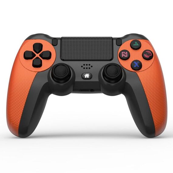 KM048 Per controller di gioco wireless Bluetooth PS4 4.0 con barra luminosa (Vitality Orange)
